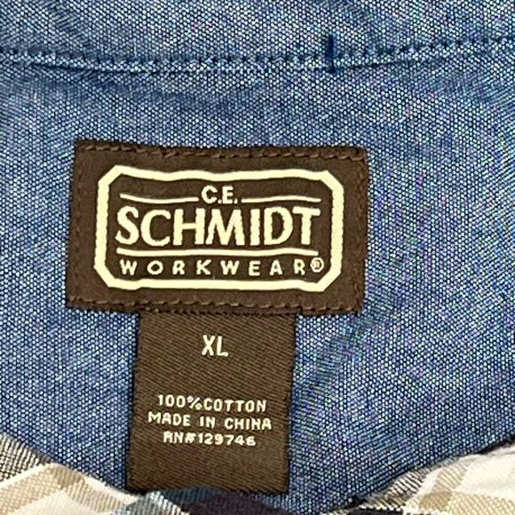 CE Schmidt workwear plaid long sleeve flannel shirt size XL - Picture 11 of 14